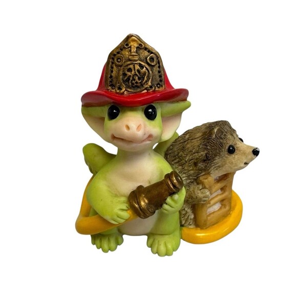 Vintage 1998 Whimsical World of Pocket Dragons Fire Brigade Collectable - CUTE! - Picture 1 of 6